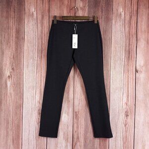 NWT Eileen Fisher Womens PS Melange Viscose Stretch Ponte Charcoal Slim Pants